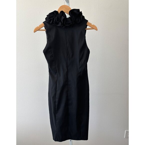 Xscape Dress 6 Ruffles BodyCon Little Black Dress Coquette Romantic Femme Fatale - Picture 8 of 16